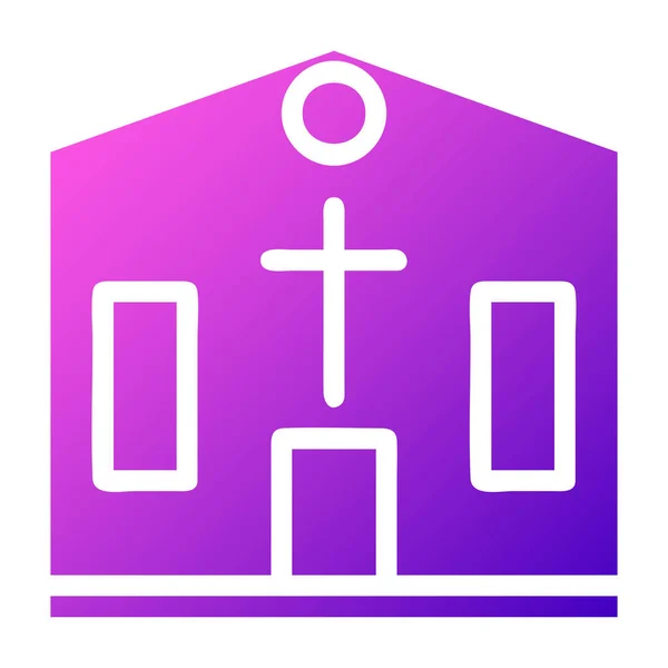 Ikona Katedrály Solidní Gradient Fialová Růžová Barva Velikonoční Ilustrační Vektorový — Stockový vektor