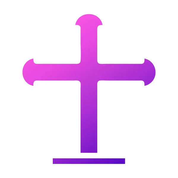 Christian Icon Solid Gradient Purple Pink Colour Easter Illustration Vector — Stock Vector
