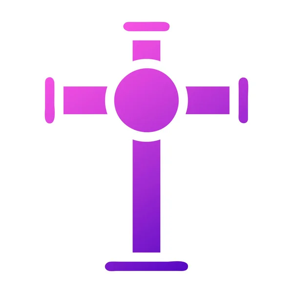 Christian Icon Solid Gravanced Purple Pink Color Easter Illustration Vector — 스톡 벡터