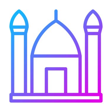 Cami simgesi gradyan mor renk ramazan çizim vektör elementi ve sembol mükemmel. Web için modern koleksiyon simgesi.