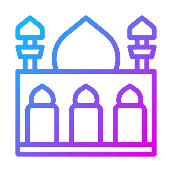 Moschee Icon Gradient Lila Farbe Ramadan Illustration Vektorelement Und Symbol — Stockvektor