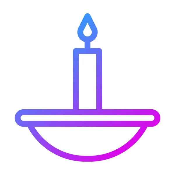 Icône Bougie Dégradé Violet Couleur Ramadan Illustration Vectoriel Élément Symbole — Image vectorielle