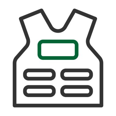 Zırh ikonu duocolor gri yeşil renk askeri illüstrasyon vektör ordu unsuru ve sembol mükemmel. Web için modern koleksiyon simgesi.
