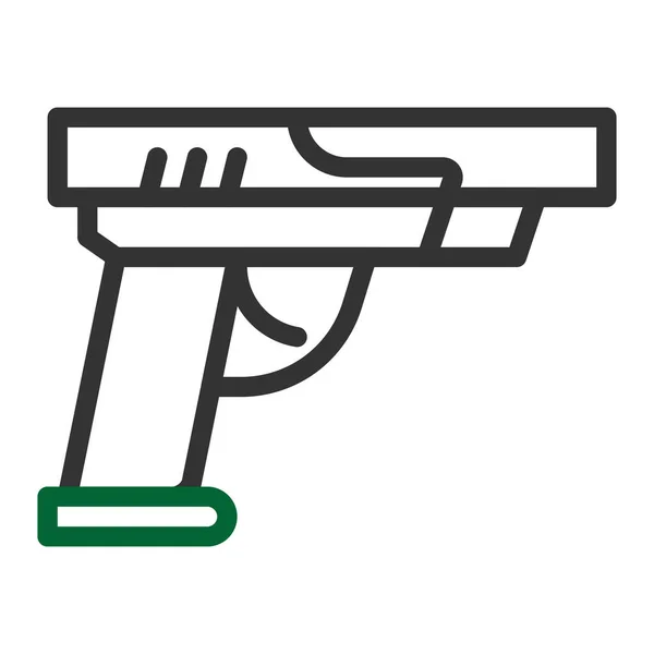 Пушка Иконка Дуоколор Серо Зеленого Цвета Военный Иллюстрационный Вектор Армии — стоковый вектор