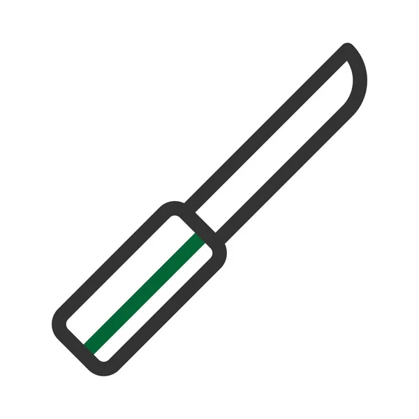 Messer Symbol Duocolor Graugrün Farbe Militärische Illustration Vektor Armee Element — Stockvektor