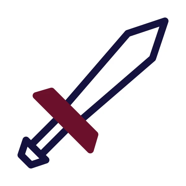 Schwert Symbol Duoton Marineblau Farbe Militärische Illustration Vektor Armee Element — Stockvektor