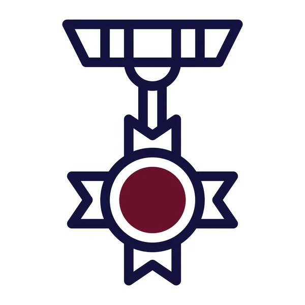 Médaille Icône Duotone Marron Marine Couleur Illustration Militaire Vecteur Armée — Image vectorielle