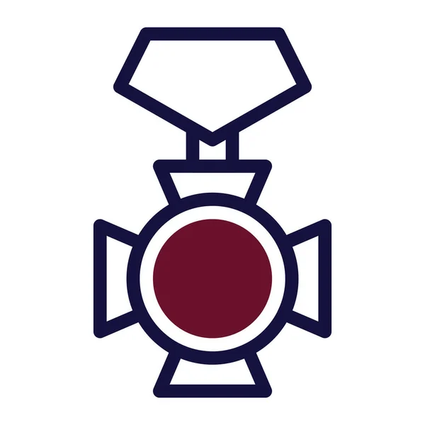 メダルアイコンドゥオトン マルーン海軍カラーイラストベクトル軍の要素とシンボル完璧な ウェブのための現代的なコレクションからのアイコンサイン — ストックベクタ