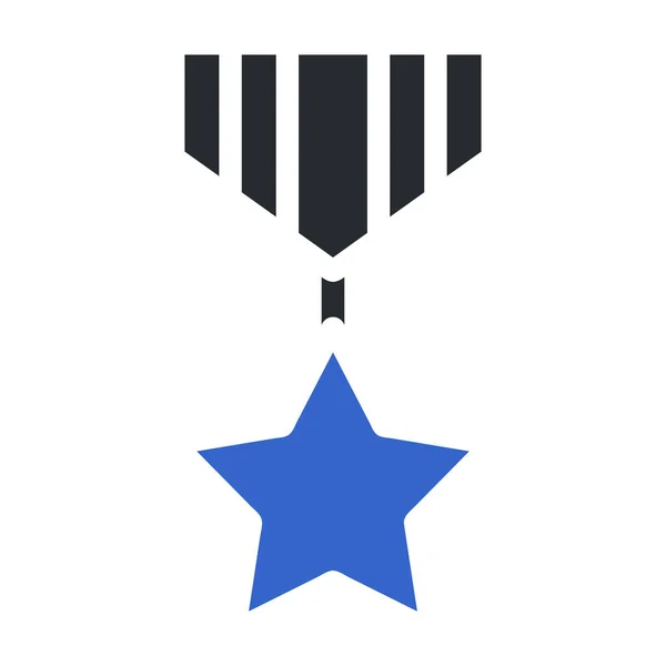 Madalya Ikonu Katı Gri Renkli Askeri Illüstrasyon Vektör Ordu Elementi — Stok Vektör