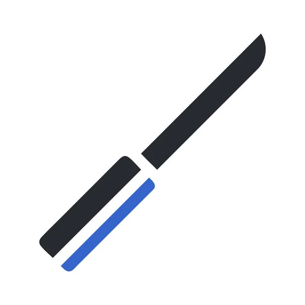 Ícone Faca Sólido Cinza Azul Cor Militar Ilustração Vetor Elemento — Vetor de Stock