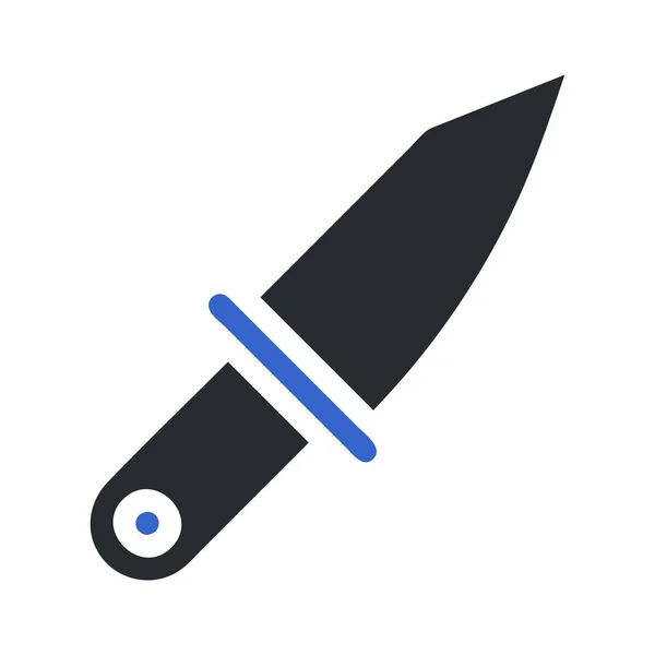 Knife Icon Solid Grey Blue Colour Military Illustration Vector Army — Stock Vector