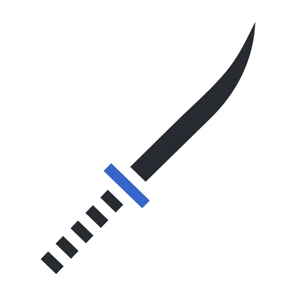 Ikona Miecz Solidny Szary Niebieski Kolor Militarny Ilustracja Wektor Element — Wektor stockowy