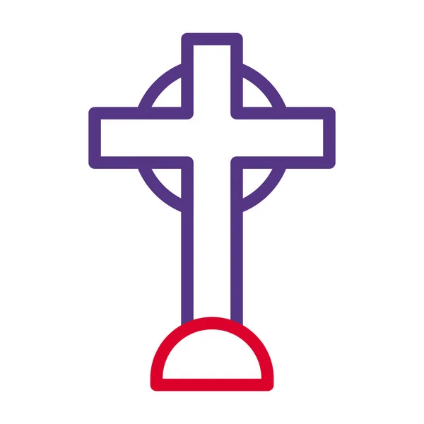 Salib Icon Duocolor Red Purple Colour Easter Illustration Vector Element — Stock Vector