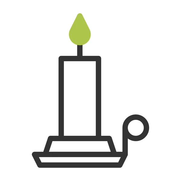 Kerze Symbol Duotone Graugrüne Farbe Ostern Illustration Vektorelement Und Symbol — Stockvektor
