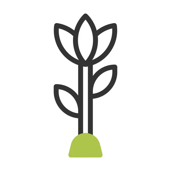 Icône Fleur Duotone Gris Vert Couleur Pâques Illustration Vectoriel Élément — Image vectorielle