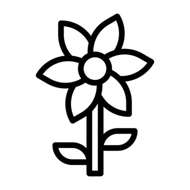 Çiçek ikonu ana rengi siyah renk çizim günü vektör elementi ve sembol mükemmel.