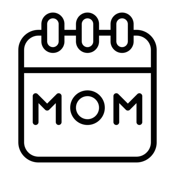 Kalender Mutter Symbol Umreißen Schwarze Farbe Muttertag Illustration Vektorelement Und — Stockvektor