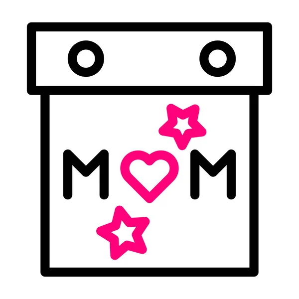 Kalender Mama Symbol Duocolor Schwarz Rosa Farbe Muttertag Illustration Vektorelement — Stockvektor