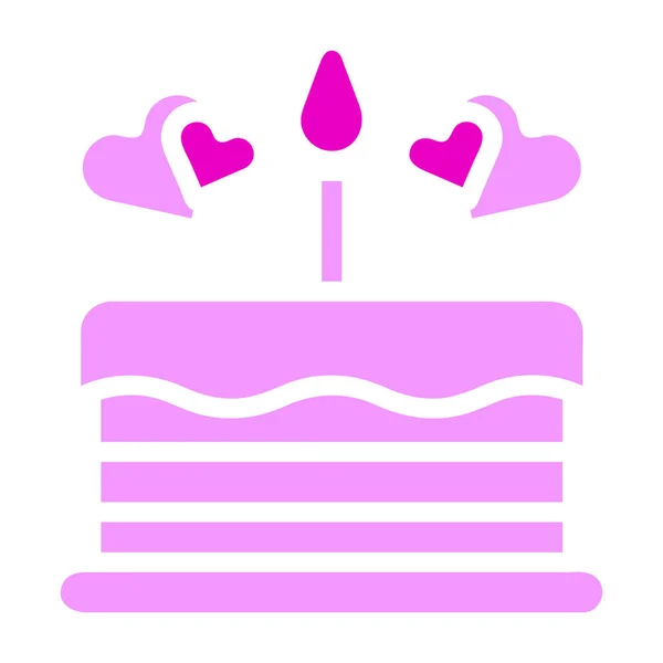 Kuchen Symbol Einfarbig Rosa Farbe Muttertag Illustration Vektorelement Und Symbol — Stockvektor