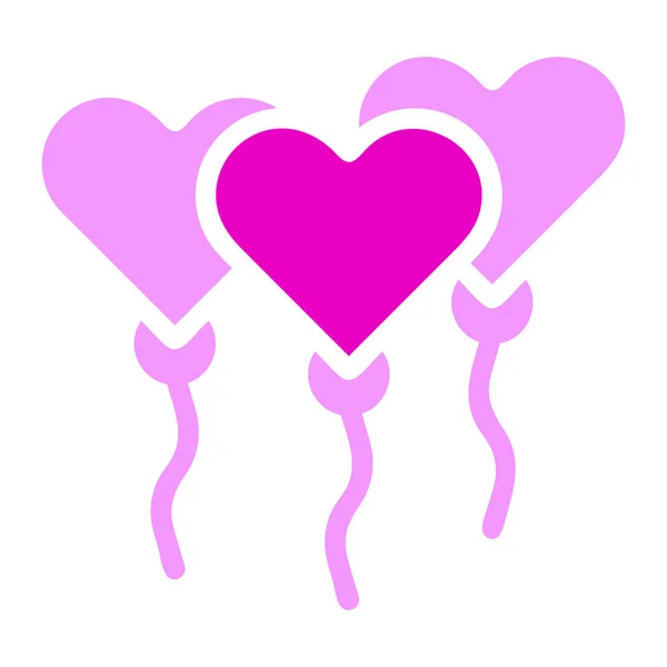 气球图标固体粉红母亲节插图矢量元素和符号完美 — 图库矢量图片