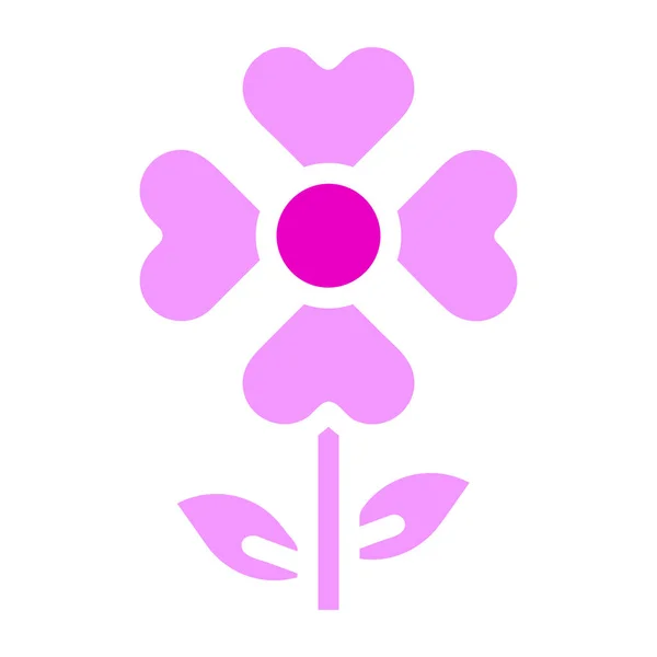 Fiore Amore Icona Solido Duocolore Rosa Madre Giorno Illustrazione Vettore — Vettoriale Stock