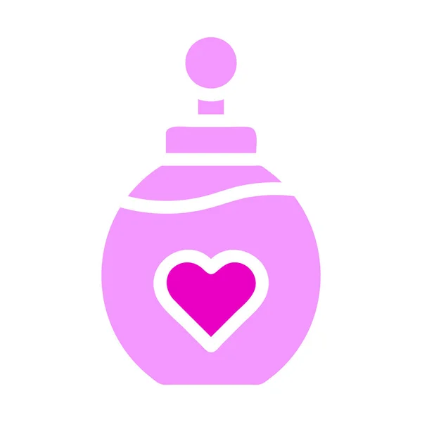 Perfume Icono Sólido Duocolor Rosa Color Madre Día Ilustración Vector — Vector de stock