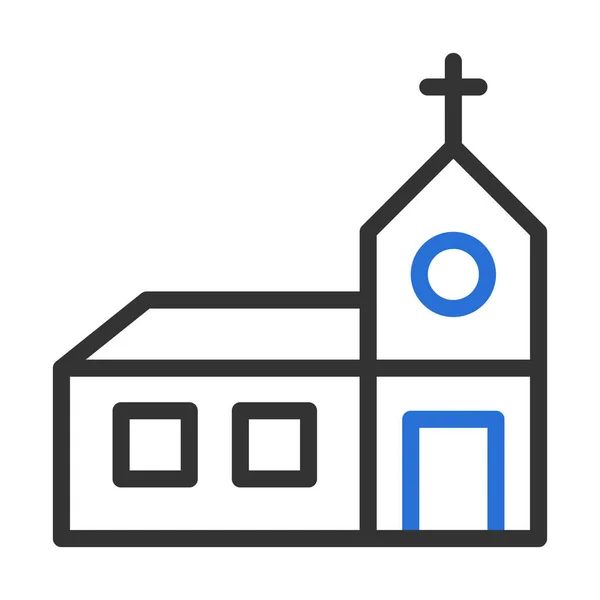 大聖堂のアイコンの二色グレー青のカラーイースターイラストベクトル要素とシンボル完璧です ウェブのための現代的なコレクションからのアイコンサイン — ストックベクタ