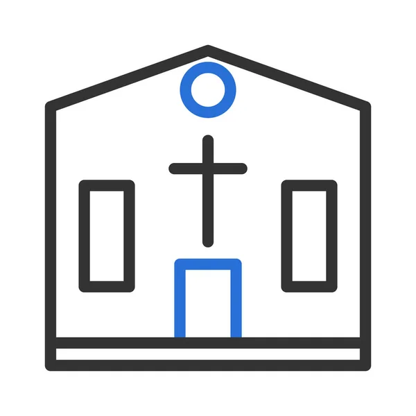 Icono Catedral Duocolor Gris Azul Color Pascua Ilustración Vector Elemento — Archivo Imágenes Vectoriales