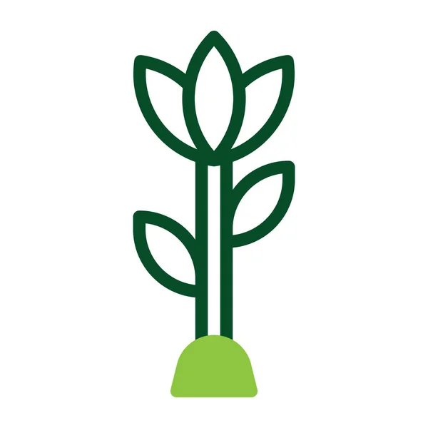 Ícone Flor Duotone Cor Verde Páscoa Ilustração Elemento Vetorial Símbolo — Vetor de Stock