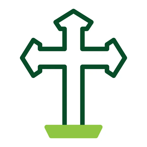 Salib Εικονίδιο Duotone Πράσινο Χρώμα Easter Εικονογράφηση Διάνυσμα Στοιχείο Και — Διανυσματικό Αρχείο