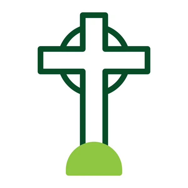 Salib Icon Duotone Green Colour Easter Illustration Vector Element Symbol — Stock Vector