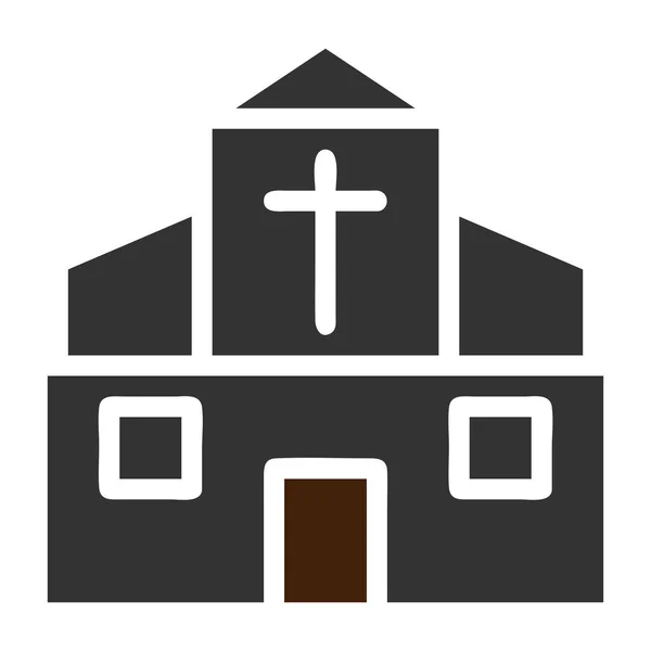 Kathedrale Symbol Einfarbig Grau Braun Farbe Ostern Illustration Vektorelement Und — Stockvektor