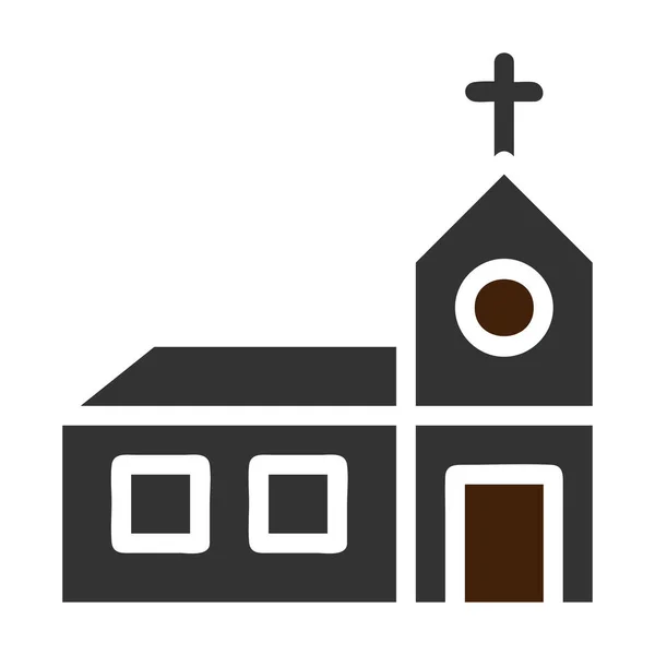 Katedral Simgesi Katı Gri Kahverengi Paskalya Çizimi Vektör Elementi Sembol — Stok Vektör