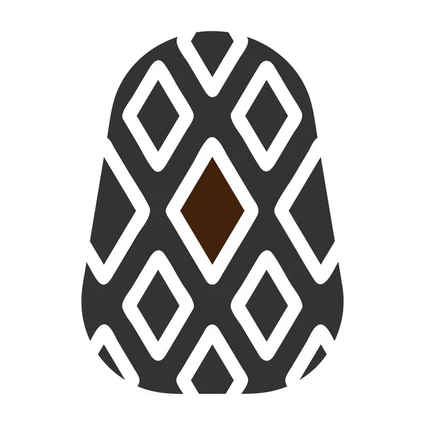 Huevo Icono Gris Sólido Color Marrón Pascua Ilustración Vector Elemento — Vector de stock