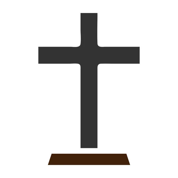 Salib Icon Solid Grey Brown Color Easter Illustration Vektorelement Und — Stockvektor
