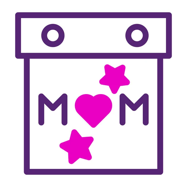 Kalender Mama Symbol Duotone Rosa Lila Farbe Muttertag Illustration Vektorelement — Stockvektor