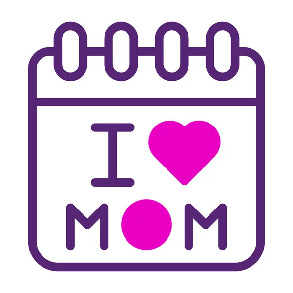 Kalender Mama Symbol Duotone Rosa Lila Farbe Muttertag Illustration Vektorelement — Stockvektor