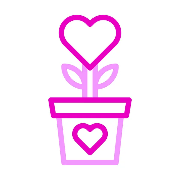 Blume Liebe Symbol Duocolor Rosa Farbe Muttertag Illustration Vektorelement Und — Stockvektor