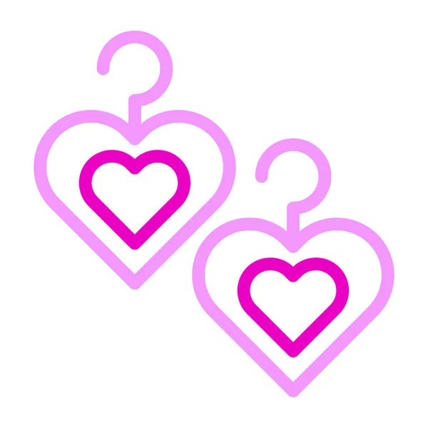 Icona Orecchino Duocolore Rosa Madre Giorno Illustrazione Elemento Vettoriale Simbolo — Vettoriale Stock