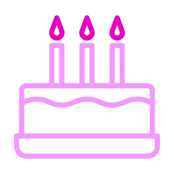 Kuchen Symbol Duocolor Rosa Farbe Muttertag Illustration Vektorelement Und Symbol — Stockvektor