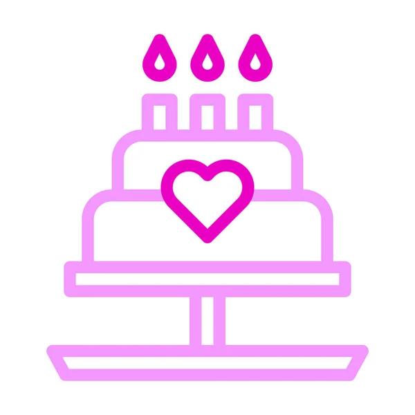 Торт Значок Дуоколор Рожевий Колір Мати День Ілюстрація Векторний Елемент — стоковий вектор