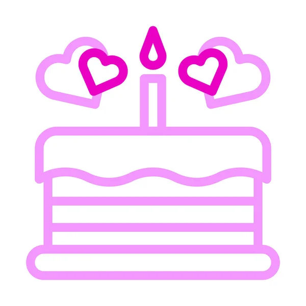 Kuchen Symbol Duocolor Rosa Farbe Muttertag Illustration Vektorelement Und Symbol — Stockvektor