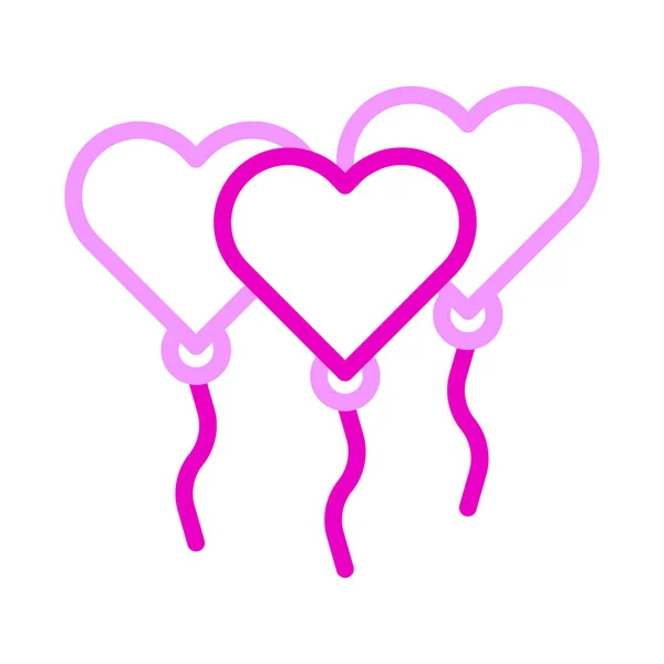 气球图标双色粉红母亲节插图矢量元素和符号完美 — 图库矢量图片