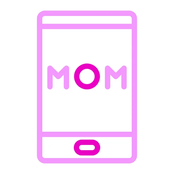 Icona Del Telefono Cellulare Duocolor Rosa Colore Madre Giorno Illustrazione — Vettoriale Stock
