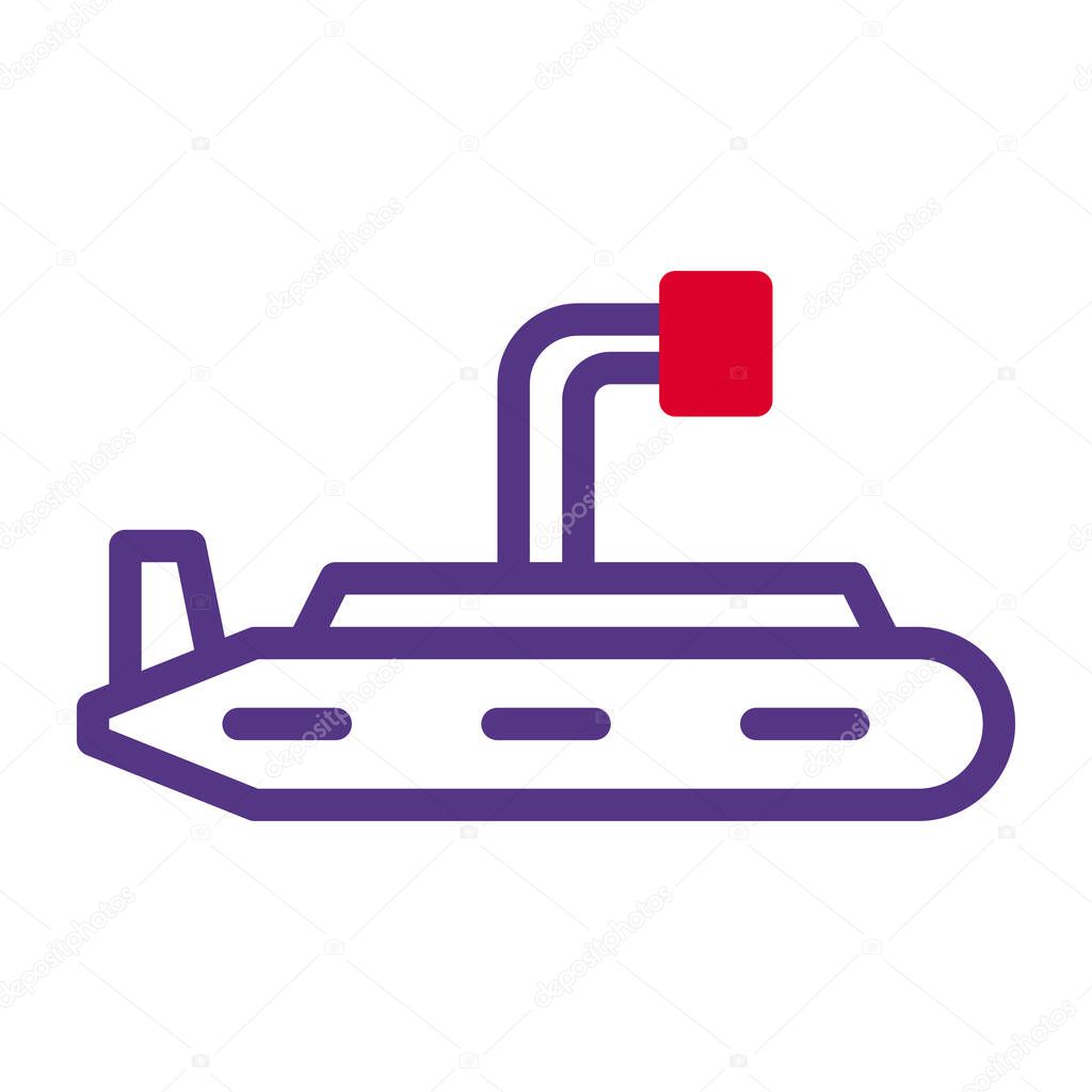 Submarine icon duotone red purple colour military vector army element and symbol perfect.