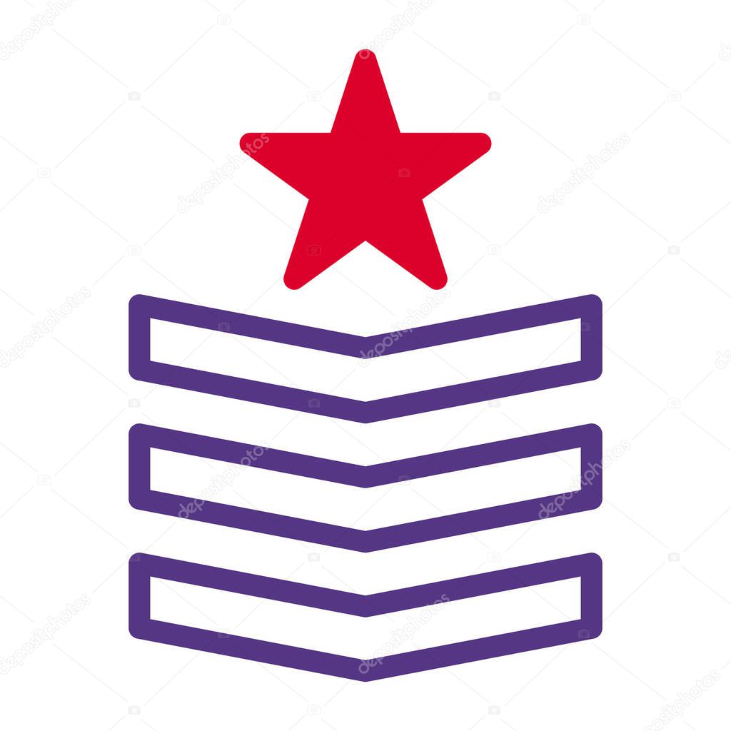 Badge icon duotone red purple colour military vector army element and symbol perfect.