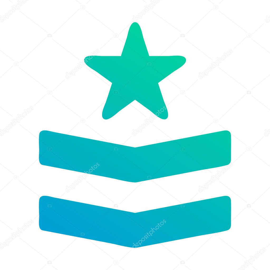 Badge icon gradient green blue colour military vector army element and symbol perfect.