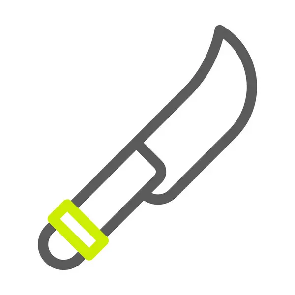 Нож Иконка Двенадцатицветный Серый Ярко Зеленый Цвет Военный Векторный Армейский — стоковый вектор