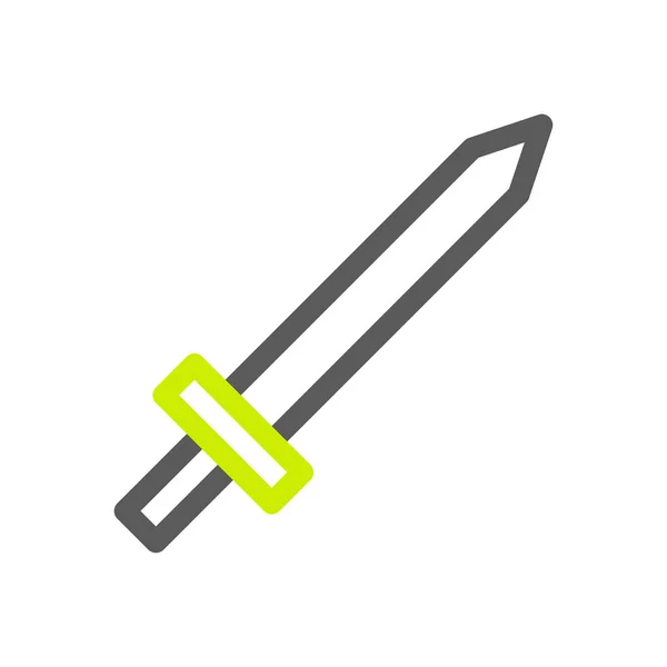 Schwert Symbol Duocolor Grau Lebendige Grüne Farbe Militärischer Vektor Armee — Stockvektor