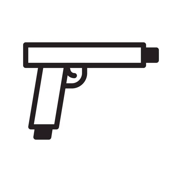 Значок Пушки Дуотон Черный Цвет Военный Векторный Армейский Элемент Символ — стоковый вектор